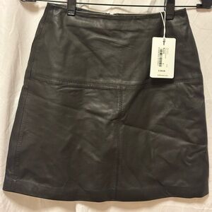 NWT Ted Baker VALIAT Black Leather Skirt